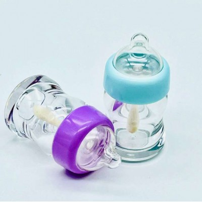 2021Unique shape baby bottle transparent lip gloss tube lip glaze bottle lovely shape container multi-color style